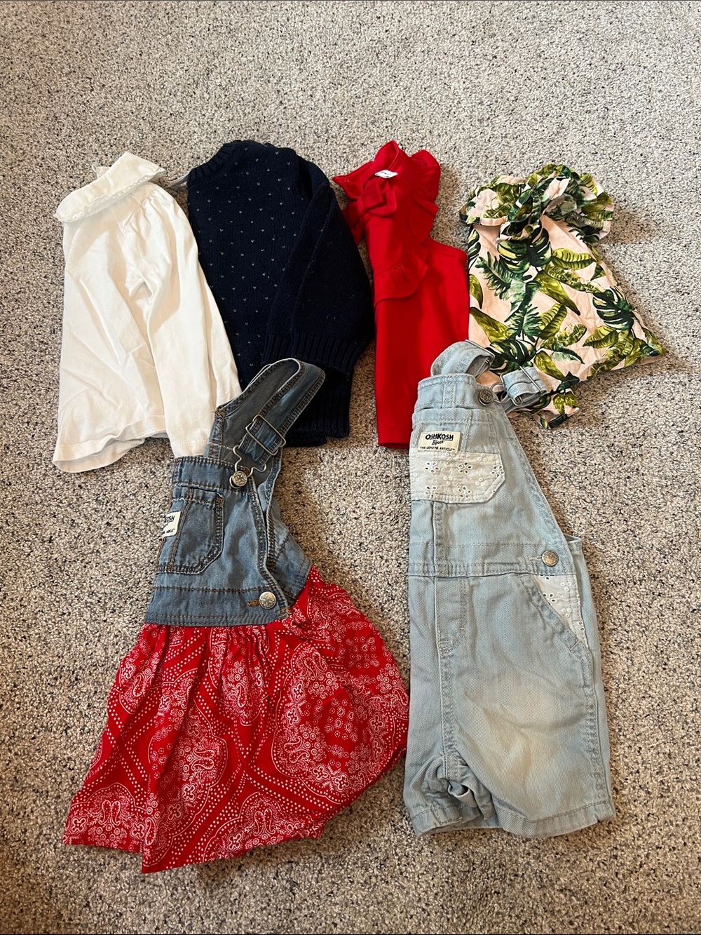Lot of 6 pieces Janie and Jack, Osh Kosh Toddler Girls 18-24 mo